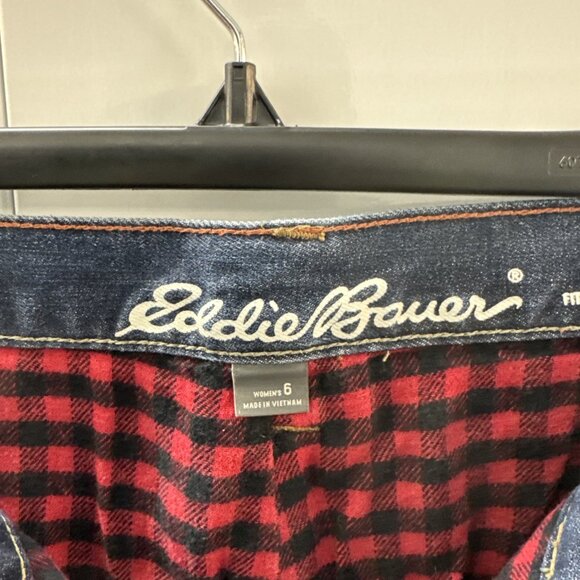 Eddie Bauer Women's Flannel Lined Boyfriend Fit Jeans Size 6 Medium Blue - Picture 5 of 15